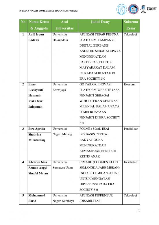 picture Education Pdf 112390 | 10 Besar Finalis Lomba Essay Education Fair 2021