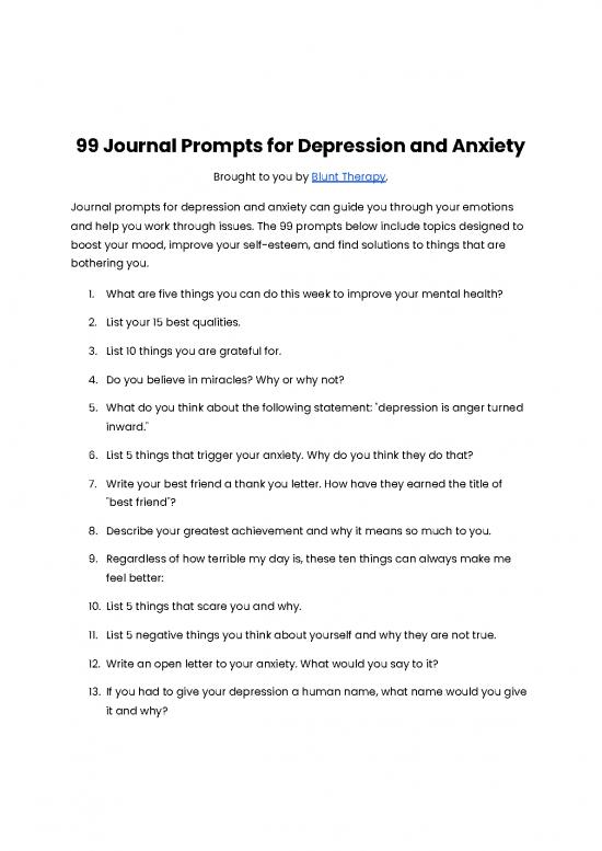 Self Esteem Pdf 109766 | 99 Thought Provoking Journal Prompts For ...