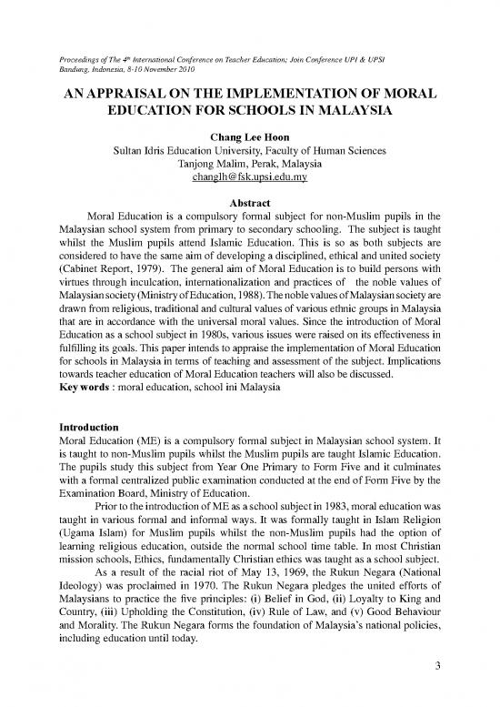 picture Education Pdf 112131 | An Appraisal On The Implementation Of Moral Education For Schools In Malaysia
