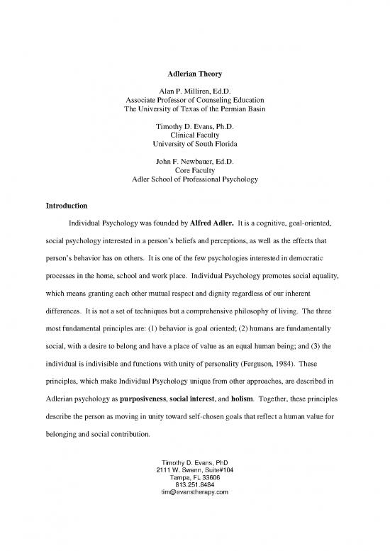 picture Adlerian Therapy Techniques Pdf 111406 | Article Adlerian Theory