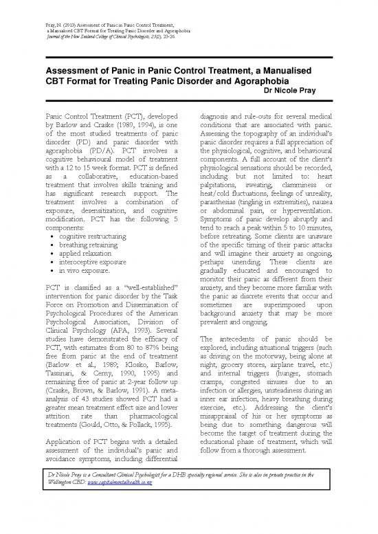 picture_Education Pdf 111598 | Assessment Of Panic In Panic Control Treatment Nicole Pray