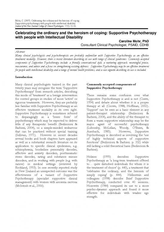 picture1_Supportive Psychotherapy Pdf 109878 | Celebrating The Ordinary And The Heroism Of Coping