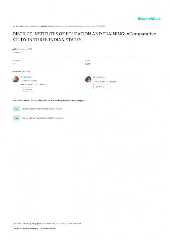 picture_Education Pdf 112064 | District Institute Of Educational Training In Three Indian States By Caroline Dyer