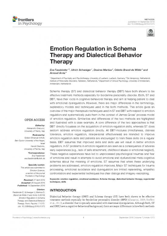 picture Emotion Regulation Dbt Pdf 109836 | Emotion Regulation In Schema Therapy And Dbtpdf 2016