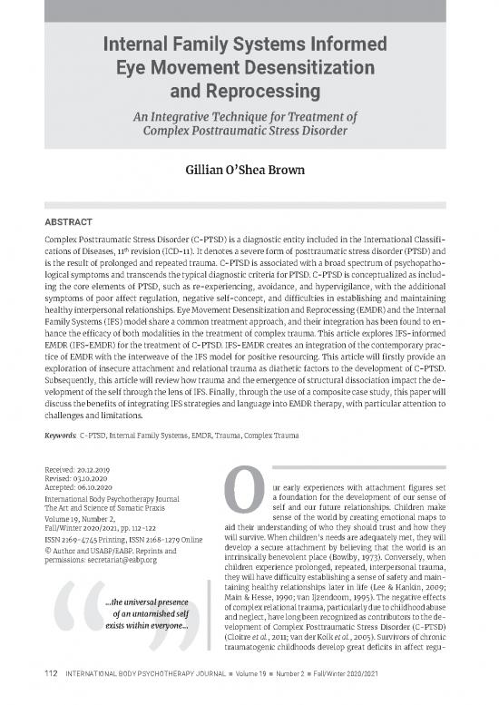 picture1_Internal Family Systems Therapy Pdf 109837 | Gillian Oshea Brown   Internal Family Systems Informed Eye Movement Desensitization And Reprocessing