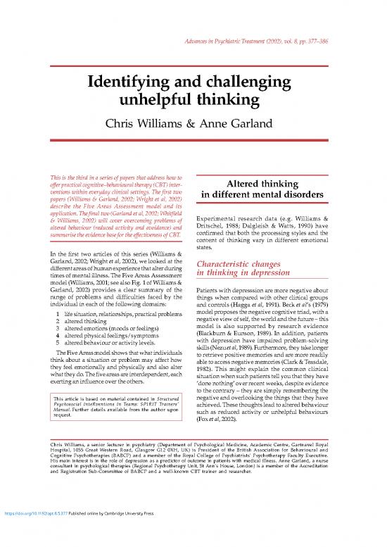 picture1_Cbt Unhelpful Thinking Styles Pdf 109775 | Identifying And Challenging Unhelpful Thinking
