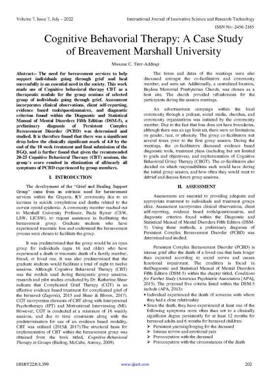 picture Cbt For Grief Pdf 110018 | Ijisrt22jul399 (1)