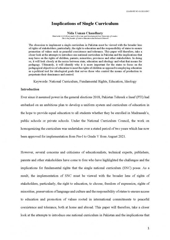 picture_Education Pdf 112366 | Implications Of Single Curriculum Nida Usman Ch