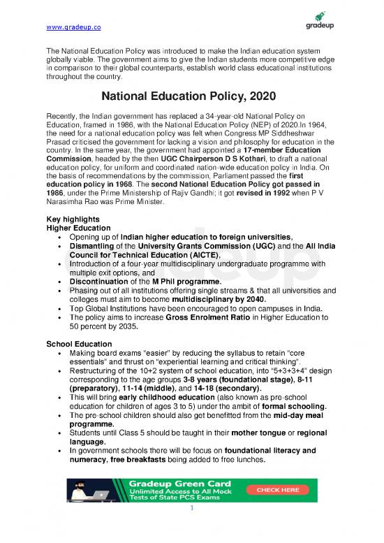 research paper on national education policy 2020