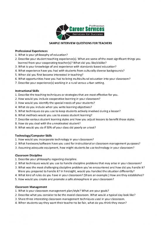 picture Education Pdf 112303 | Sample Education Interview Questions