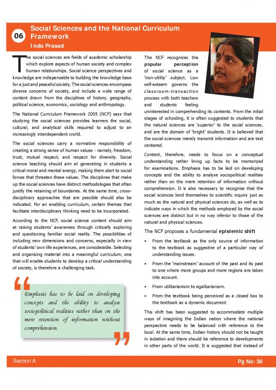 picture1_Ncf 2005 Pdf 111772 | Social Sciences And The National Curriculum Framework2010issuexv