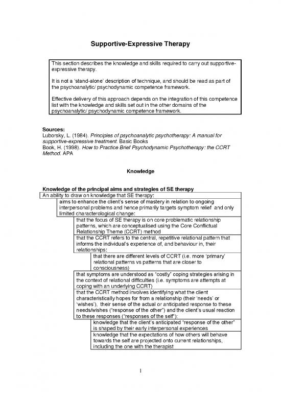 picture Supportive Psychotherapy Pdf 109935 | Supportive Expressive Therapy
