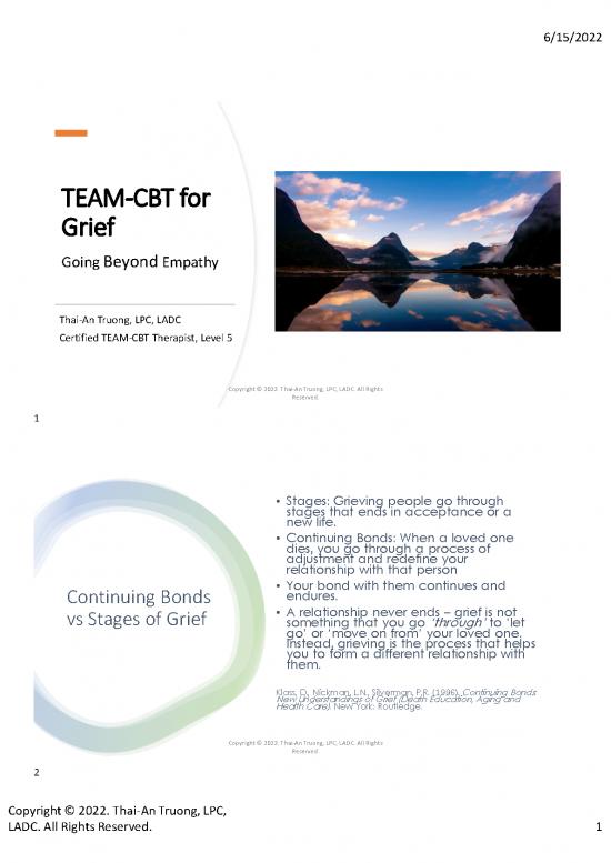picture Cbt For Grief Pdf 110203 | Team Cbt Grief 2 Slides Handout