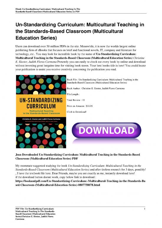 picture1_Education Pdf 112199 | Un Standardizing Curriculum Multicultural Teaching In The Standards Based Classroom Multicultural