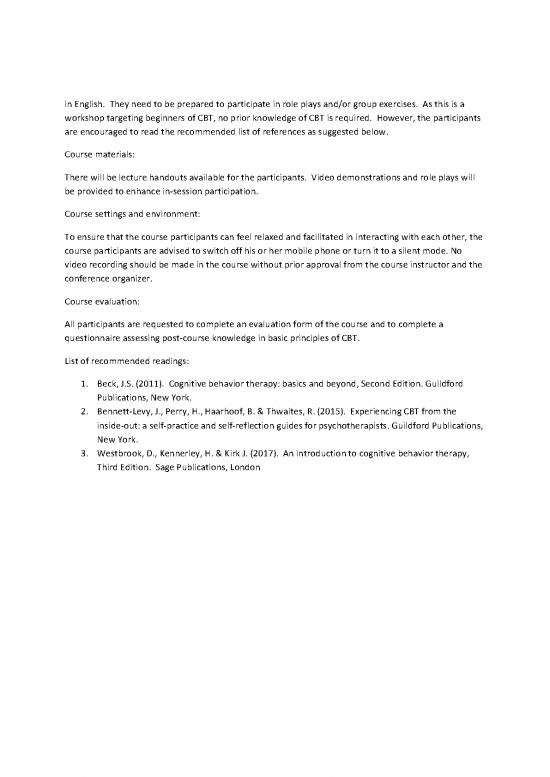 Cognitive Behavioural Therapy Cbt An Introduction Cognitive Behavioural Therapy Cbt An Introduction