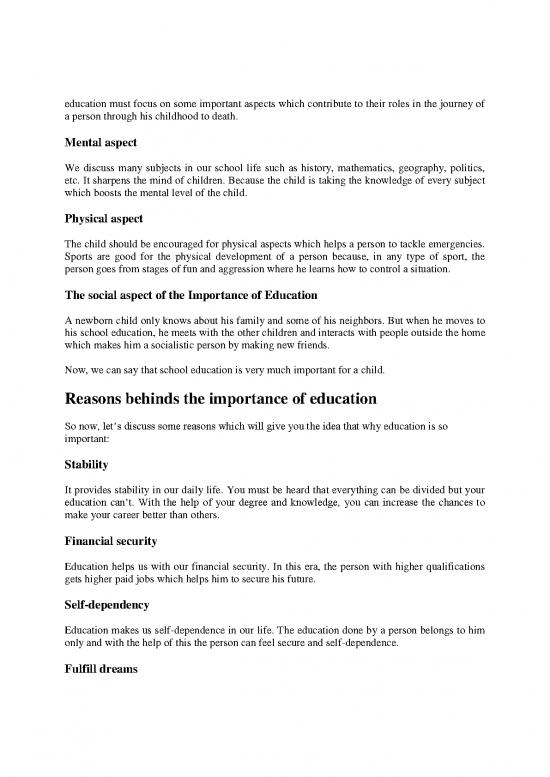 importance of education essay pdf download