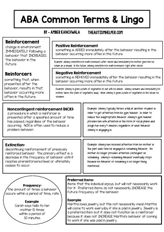 Aba 101 Handouts The Autism Helper