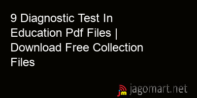 picture 9 Diagnostic Test In Education Pdf Files | Download Free Collection Files