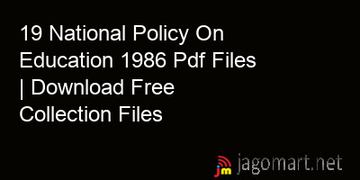 picture 19 National Policy On Education 1986 Pdf Files | Download Free Collection Files