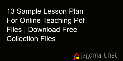 picture 13 Sample Lesson Plan For Online Teaching Pdf Files | Download Free Collection Files