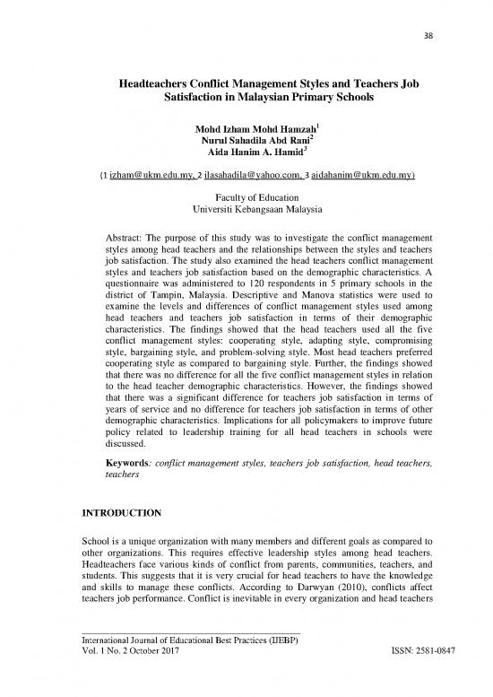 picture1_Conflict Management In Schools Pdf 114263 | 271034 Headteachers Conflict Management Styles 20f87b31
