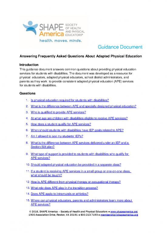 picture_Education Pdf 113641 | Answwering Frequently Asked Questions About Adapted Physical Education