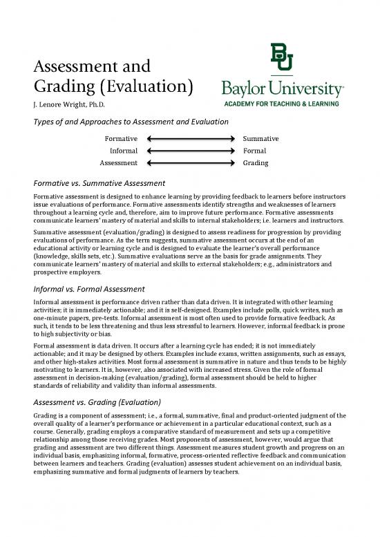 picture1_Learning Pdf 112964 | Assessment And Grading (lenore Wright)
