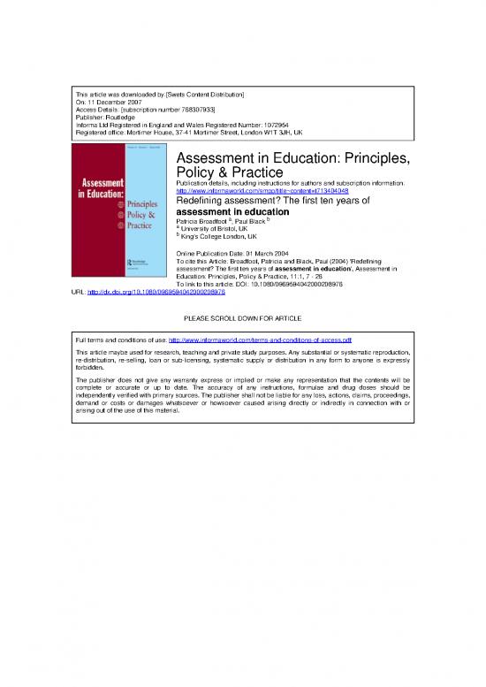 picture Education Pdf 113214 | Assessment Broadfoot