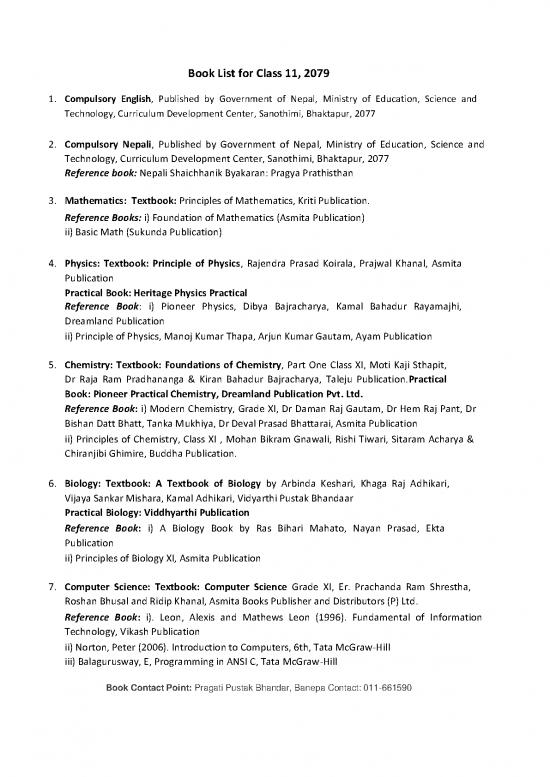 picture1_Book List Class 11 2079 Kuhs