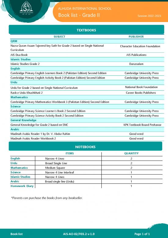 picture1_Education Pdf 112904 | Book List Grade 2 2022 2023