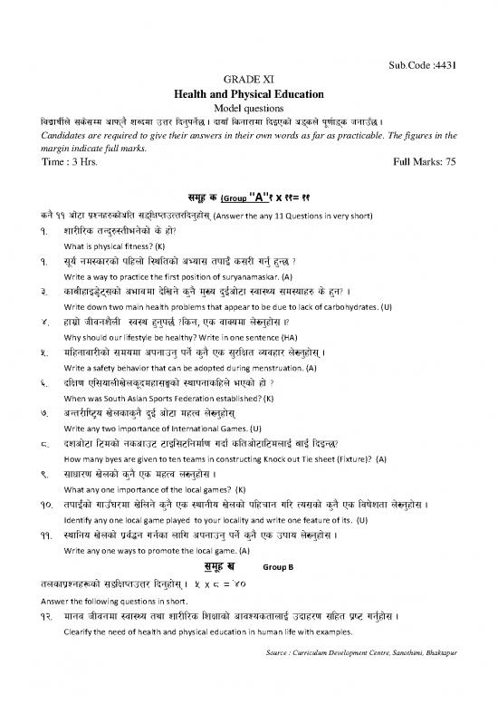 picture_Education Pdf 113060 | Class 11 Health And Physical Education Model Question
