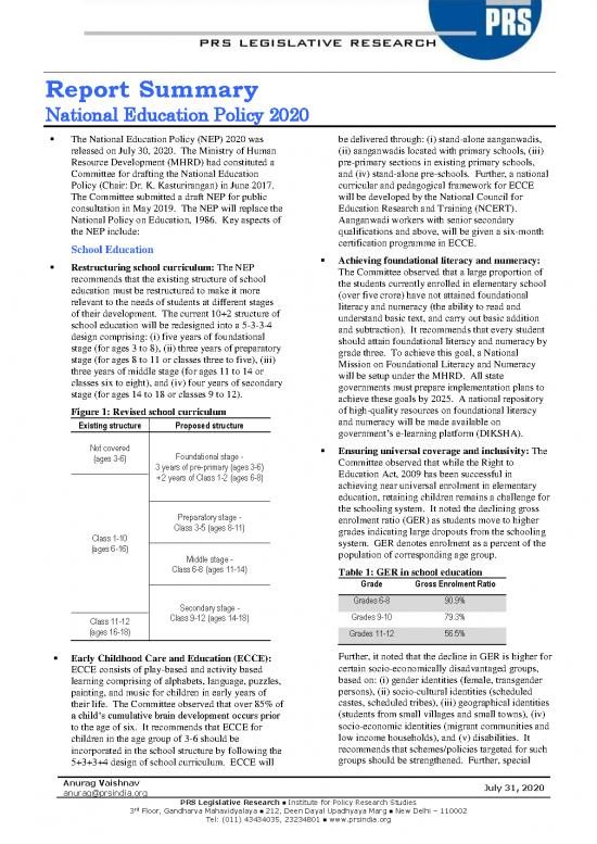 picture1_Education Pdf 112591 | Committee Report Summary   National Education Policy 2020