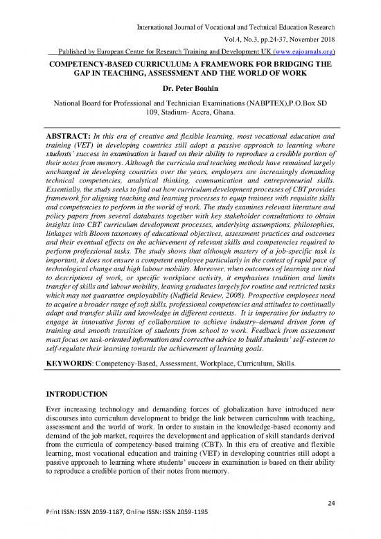 picture Education Pdf 113139 | Competency Based Curriculum A Framework For Bridging The Gap In Teaching Assessment And The World Of Work