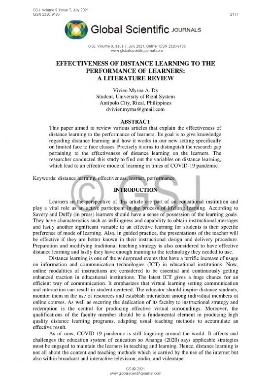 picture1_Learning Pdf 113241 | Effectiveness Of Distance Learning To The Performance Of Learners
