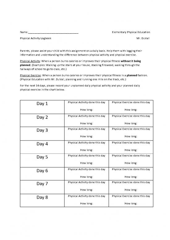 picture_Education Pdf 113243 | Elementary Physical Education Log