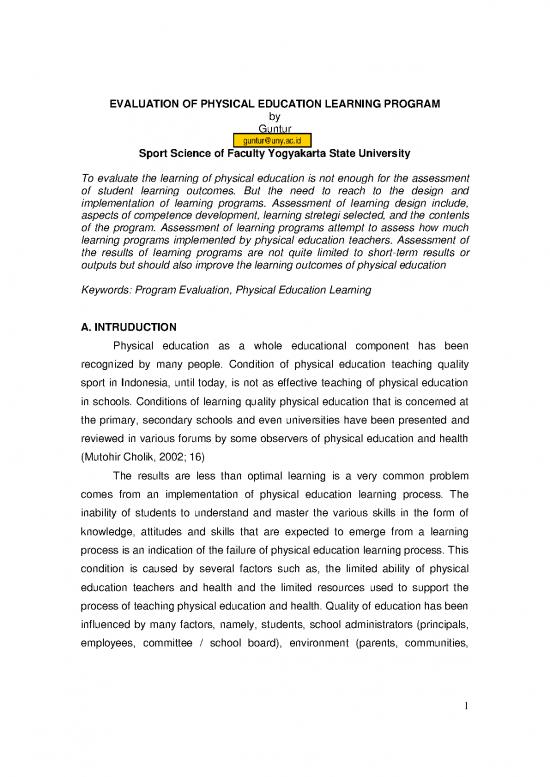 picture Education Pdf 112761 | Evaluation Of Physical Education Learning Program