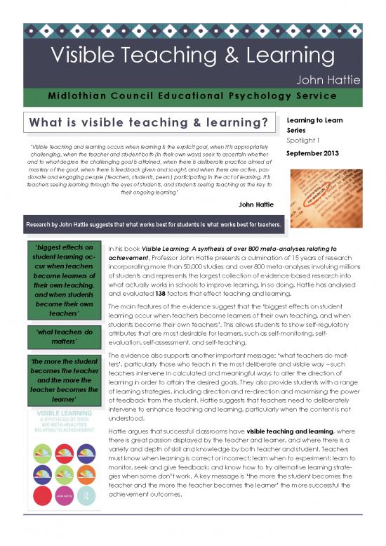 picture Educational Psychology Pdf 113455 | Hattie Spotlight