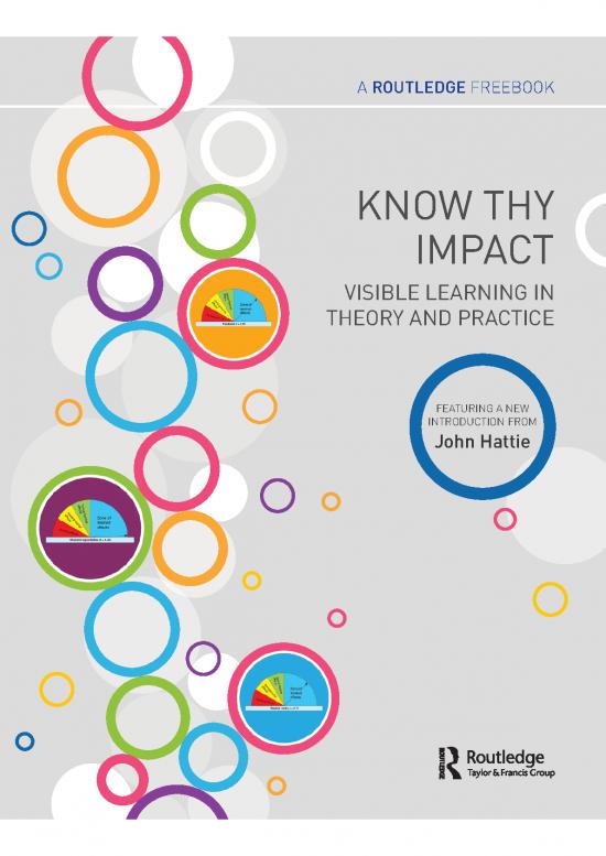 picture Learning Pdf 112675 | Know Thy Impact Visible Learning In Theory And Practice