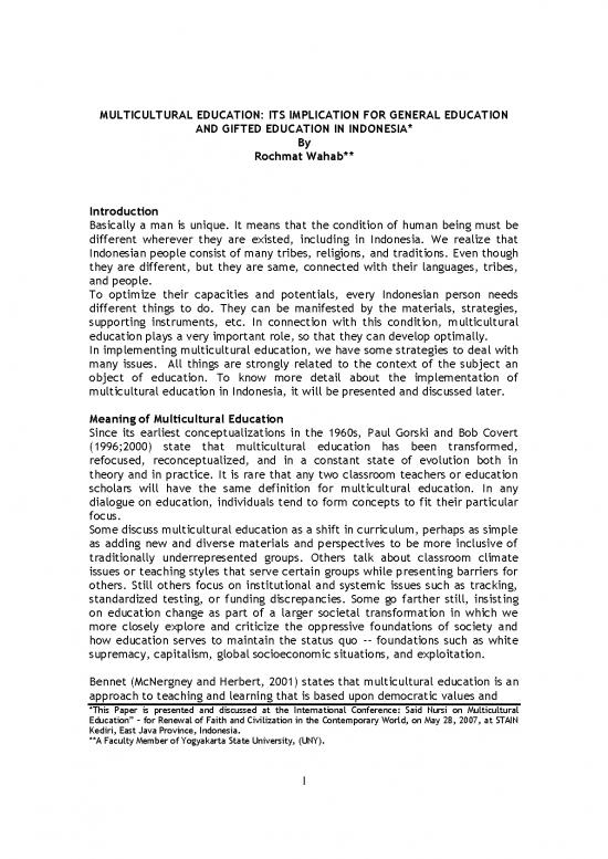 picture_Education Pdf 112762 | Multicultural Education, Implication For General Education And Gifted Education In Indonesia