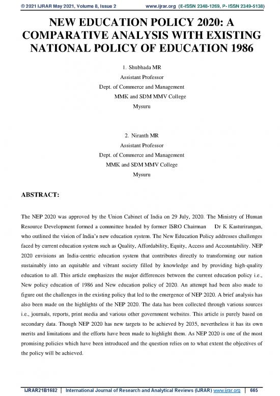 picture Education Pdf 112714 | New Education Policy 2020 A Comparative Analysis With Existing National Policy Of Education 1986