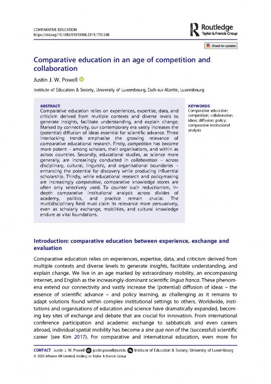 picture_Education Pdf 112536 | Powell2020 Comparativeeducationinanageofcompetitionandcollaboration Compeduc