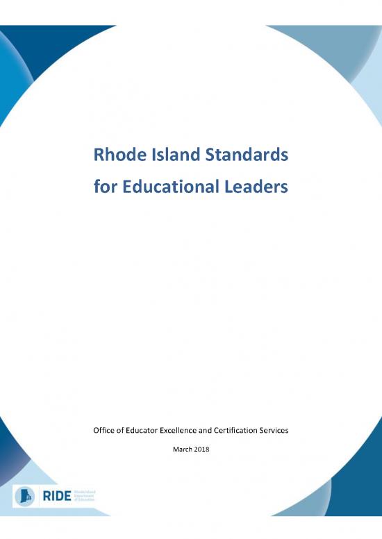 Education Pdf 113601 Ri Standards For Educational Leadership