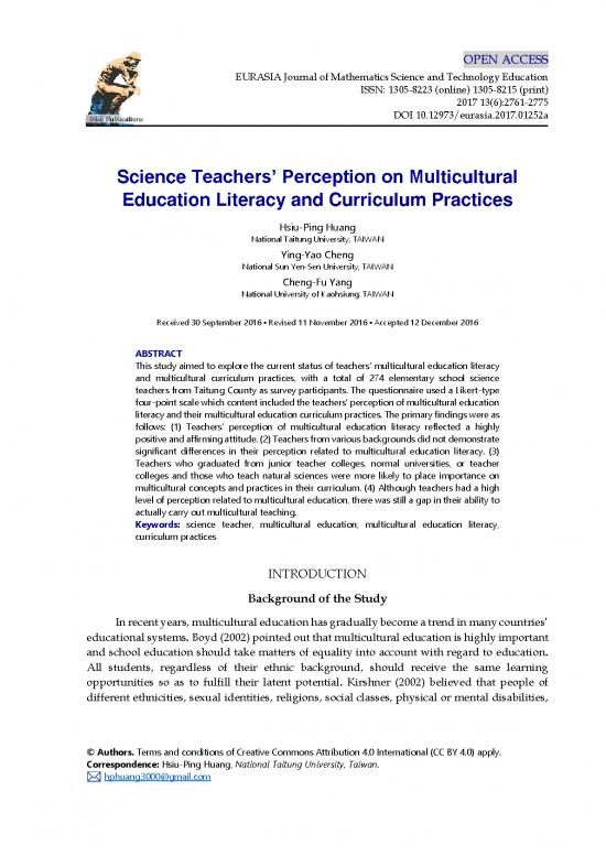 picture_Education Pdf 113194 | Science Teachers Perception On Multicultural Education Literacy And Curriculum Practices 4797