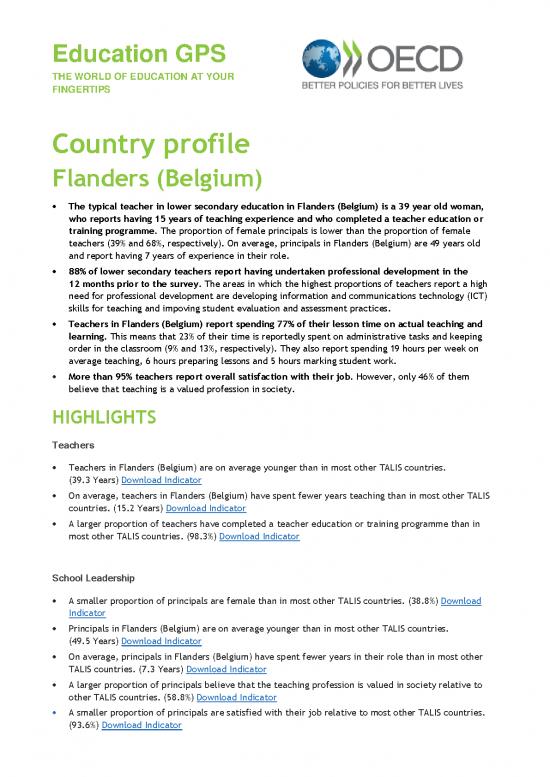 picture Education Pdf 113533 | Talis Country Profile Flanders Belgium