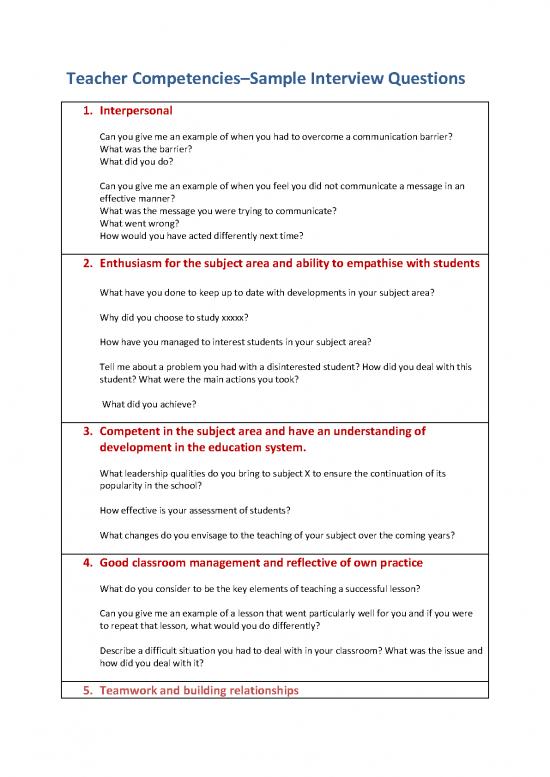 picture1_Education Pdf 112887 | Teacher Competencies   Sample Interview Questions