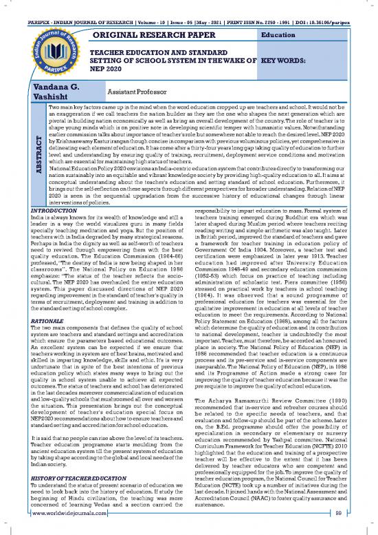 picture Education Pdf 113775 | Teacher Education And Standard Setting Of School System In The Wake Of Nep 2020 May 2021 2106616832 6806042