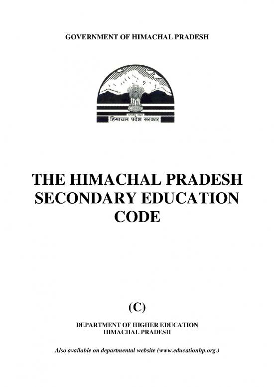 picture Education Pdf 113805 | The Himachal Pradesh Secondary Education Code