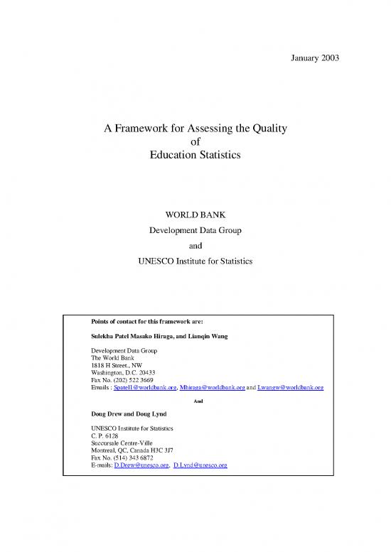 Education Pdf 112831 Wb Unesco Dqaf For Education Statistics