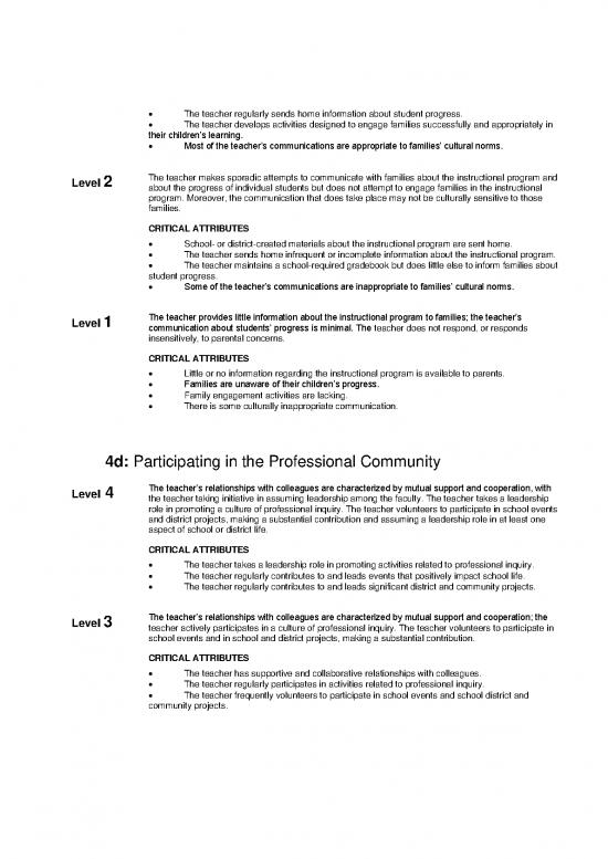 Danielson Domain 4 Rubric