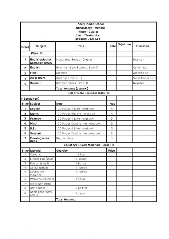 Textbooks List 2021 22 Final